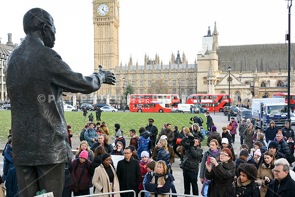 Reaction to the death of Nelson Mandela, London UK