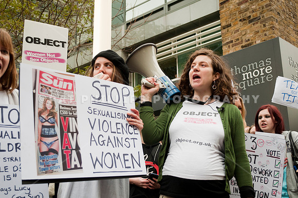 Anti Page 3 Tea Party protest, London, UK