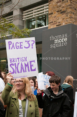 Anti Page 3 Tea Party protest, London, UK