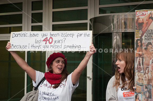 Anti Page 3 Tea Party protest, London, UK