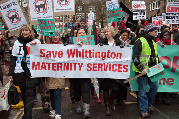 Whittington Hospital Protest March, London, UK