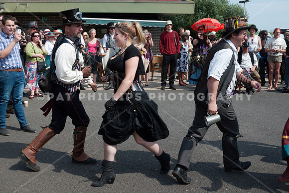 Steampunk Morris perform at the Markfield Steam Engine Museum