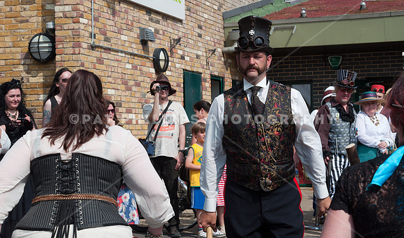 Steampunk Morris perform at the Markfield Steam Engine Museum