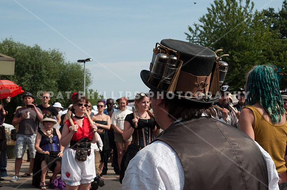 Steampunk Morris perform at the Markfield Steam Engine Museum