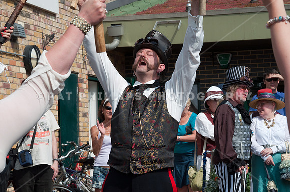 Steampunk Morris perform at the Markfield Steam Engine Museum