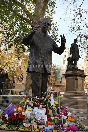 Reaction to the death of Nelson Mandela, London UK