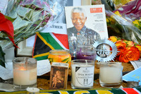 Reaction to the death of Nelson Mandela, December 2013 London UK