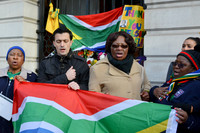 Reaction to the death of Nelson Mandela, London UK